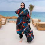 مايوه بوركيني للمحجبات مقاسات خاصه 4 قطع موديل WP41